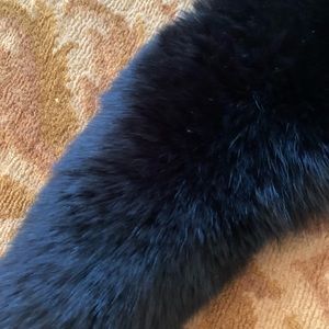Authentic real black fox large collar, 40”L x 7”W.